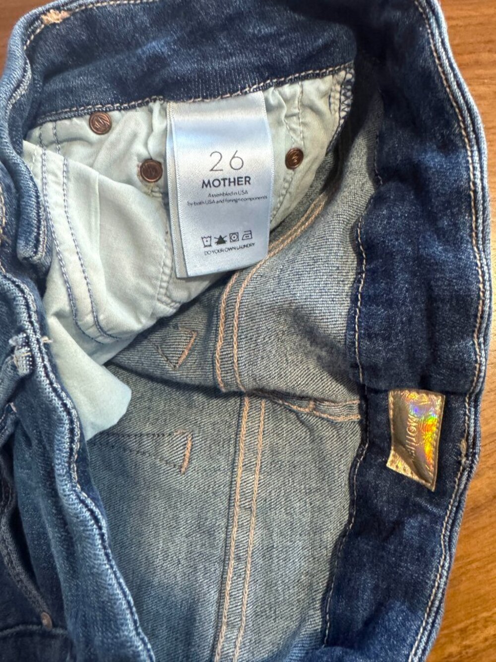Mother Looker Ankle Fray Girl Crush Blue Jeans Women's Size 26 - Picture 6 of 7